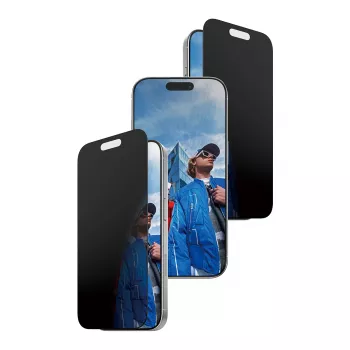 Película de proteção de ecrã com privacidade PanzerGlass para iPhone 17 / iPhone 16 Pro — Ultra-Wide Fit, vidro temperado + PET, FASTFIT