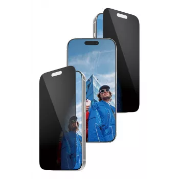 Película de proteção de ecrã PanzerGlass 2-Way Privacy para iPhone 17 Pro — Ultra-Wide Fit, vidro temperado, filtro de privacidade, FASTFIT
