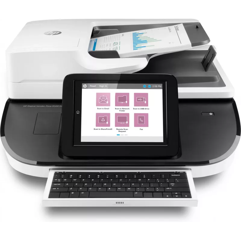 HP Flow 8500 fn2 Digitalizador de superfície plana e ADF 600 x 600 DPI