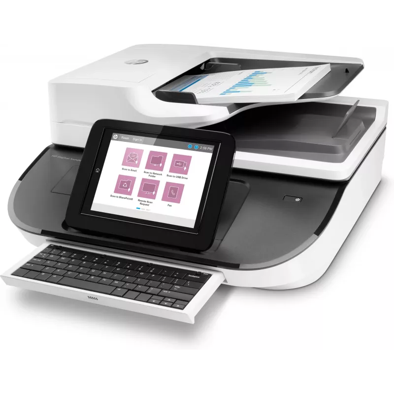 HP Flow 8500 fn2 Digitalizador de superfície plana e ADF 600 x 600 DPI
