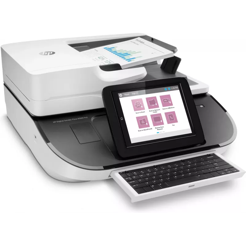 HP Flow 8500 fn2 Digitalizador de superfície plana e ADF 600 x 600 DPI
