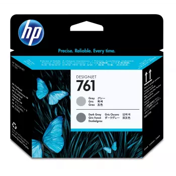 Cabeça de impressão HP 761 cinzento/cinzento escuro DesignJet, impressora HP DesignJet T7100, jato de tinta térmico, cinzento, Singapura, 28 mm, 143 mm