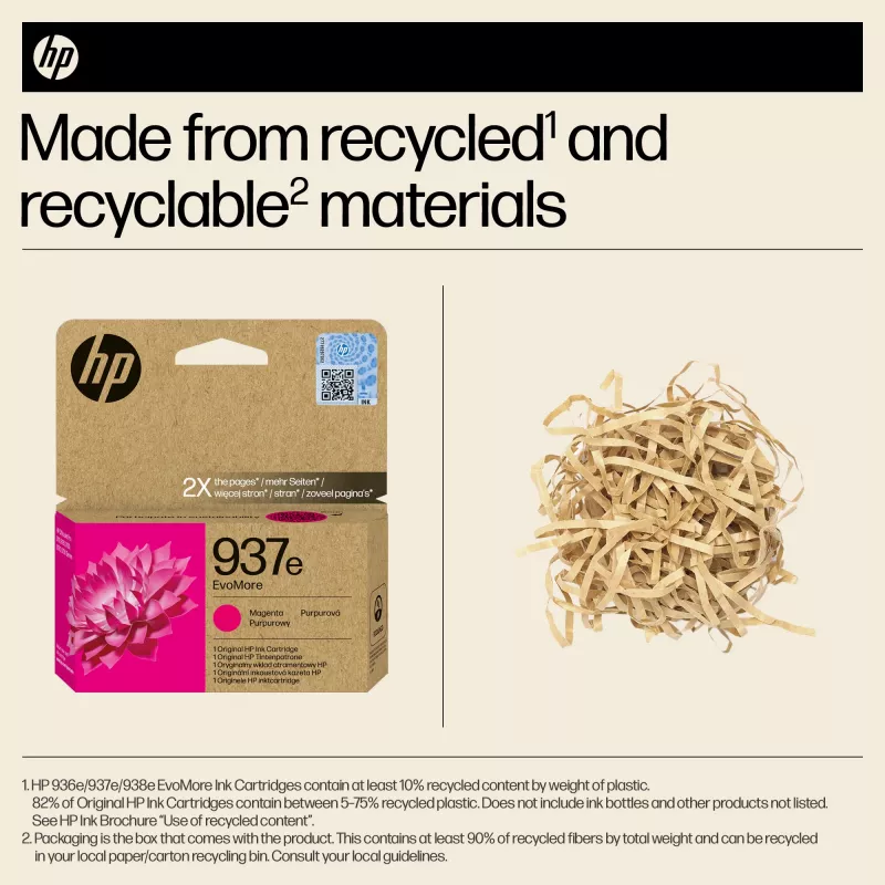 Cartucho de tinta original HP 937e EvoMore magenta
