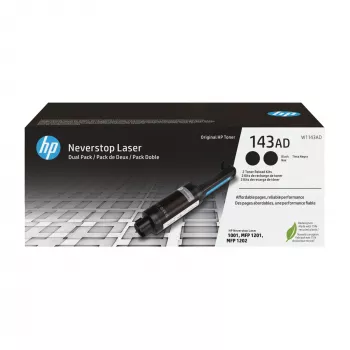 HP 143AD Pack duplo preto Original Neverstop Kit de recarga de toner