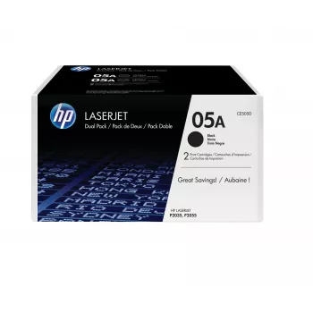 HP 05A Pack de 2 preto Original Cartuchos de toner LaserJet, 4600 páginas, preto, 2 unid.