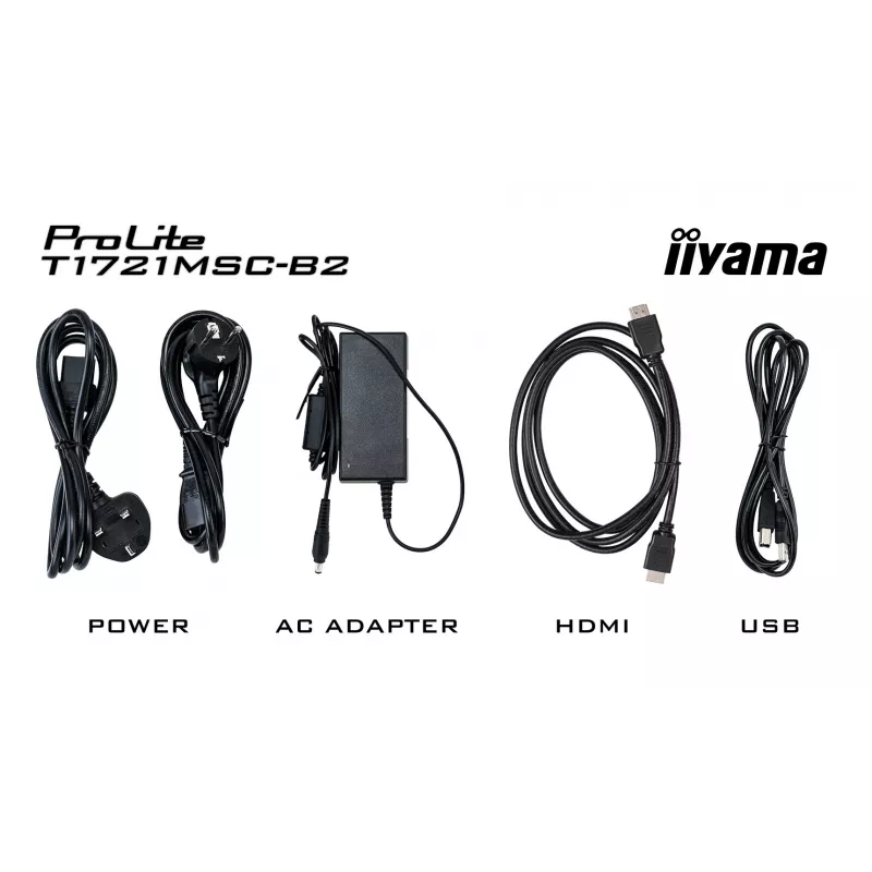 Monitor de computador iiyama ProLite T1721MSC-B2 43,2 cm (17 polegadas) 1280 x 1024 píxeis SXGA LED ecrã tátil de secretária preto