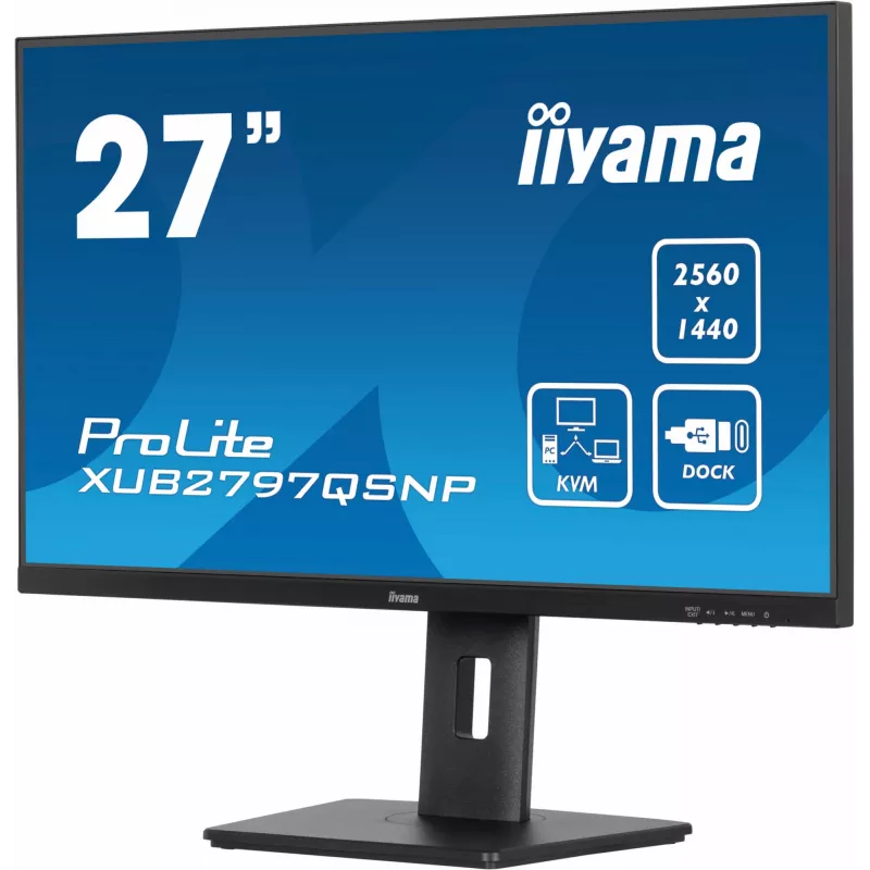 Monitor de computador iiyama ProLite XUB2797QSNP-B1 68,6 cm (27 polegadas) 2560 x 1440 píxeis Quad HD LED preto