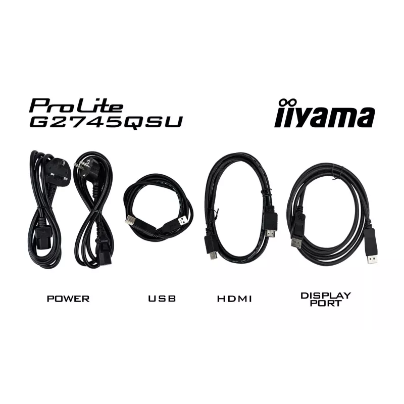 Monitor gaming IIYAMA G-MASTER G2745QSU-B2 27 polegadas, 2560×1440 WQHD, IPS, 100 Hz, 1 ms, HDMI/DP, hub USB 3.2, altifalantes, VESA
