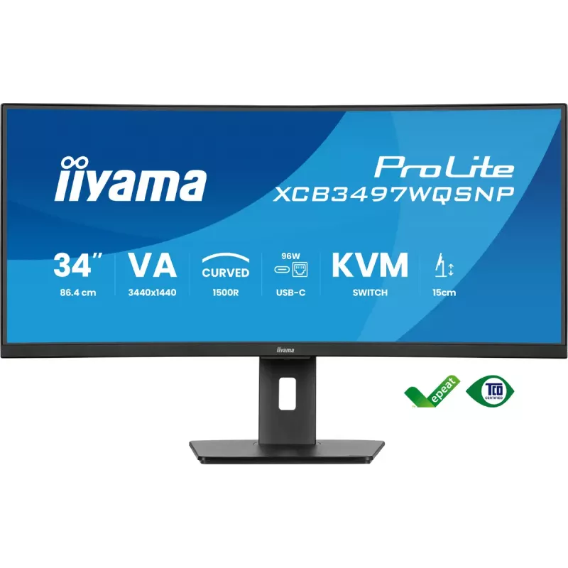Monitor de computador iiyama ProLite XCB3497WQSNP-B1 86,4 cm (34 polegadas) 3440 x 1440 píxeis UltraWide Quad HD LED preto