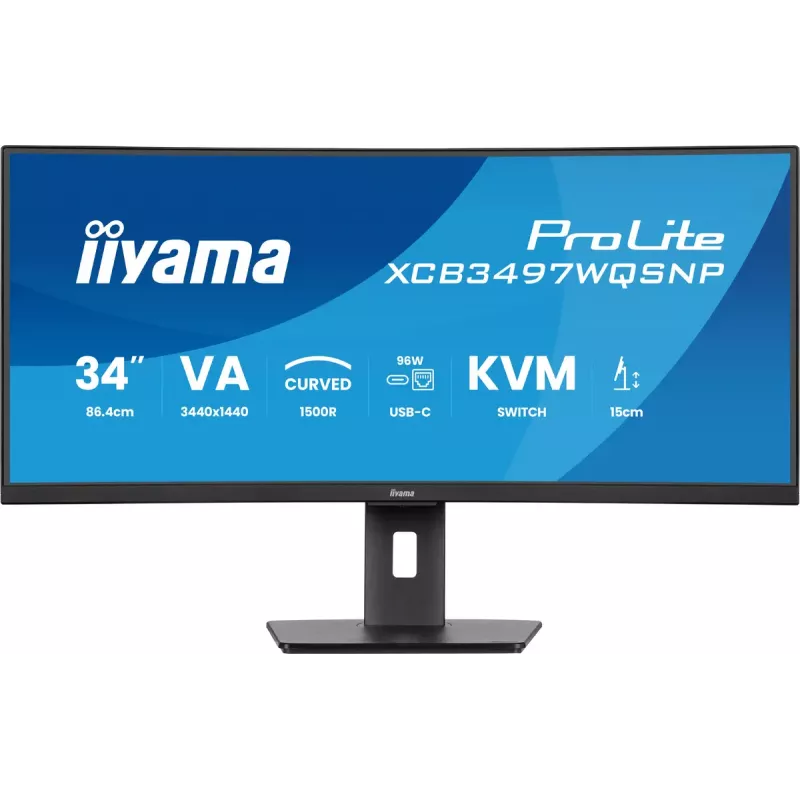Monitor de computador iiyama ProLite XCB3497WQSNP-B1 86,4 cm (34 polegadas) 3440 x 1440 píxeis UltraWide Quad HD LED preto
