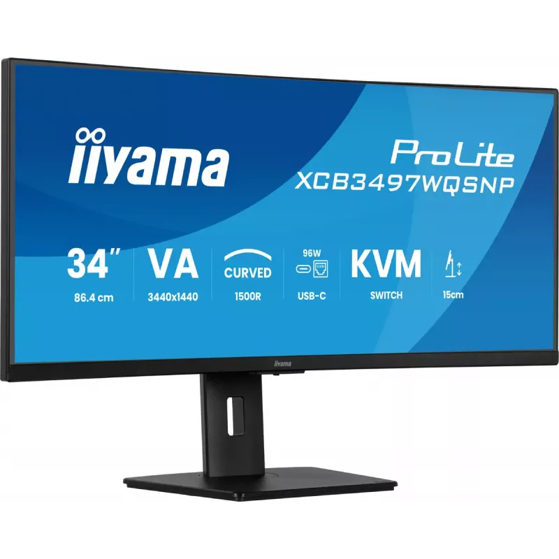 Monitor de computador iiyama ProLite XCB3497WQSNP-B1 86,4 cm (34 polegadas) 3440 x 1440 píxeis UltraWide Quad HD LED preto