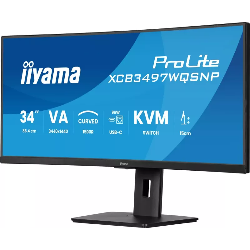 Monitor de computador iiyama ProLite XCB3497WQSNP-B1 86,4 cm (34 polegadas) 3440 x 1440 píxeis UltraWide Quad HD LED preto
