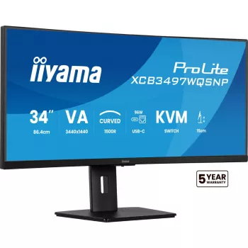 Monitor de computador iiyama ProLite XCB3497WQSNP-B1 86,4 cm (34 polegadas) 3440 x 1440 píxeis UltraWide Quad HD LED preto