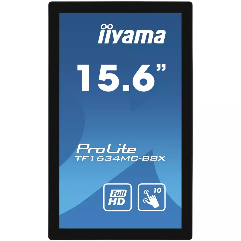 Monitor de computador iiyama ProLite TF1634MC-B8X 39,6 cm (15,6 polegadas) 1920 x 1080 píxeis Full HD LED ecrã tátil multiuso preto