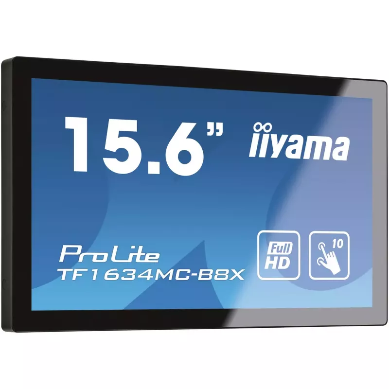 Monitor de computador iiyama ProLite TF1634MC-B8X 39,6 cm (15,6 polegadas) 1920 x 1080 píxeis Full HD LED ecrã tátil multiuso preto