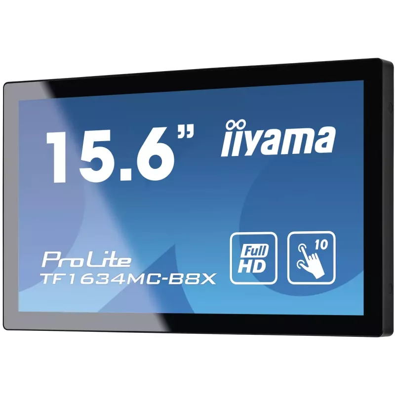 Monitor de computador iiyama ProLite TF1634MC-B8X 39,6 cm (15,6 polegadas) 1920 x 1080 píxeis Full HD LED ecrã tátil multiuso preto