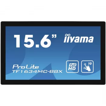 Monitor de computador iiyama ProLite TF1634MC-B8X 39,6 cm (15,6 polegadas) 1920 x 1080 píxeis Full HD LED ecrã tátil multiuso preto