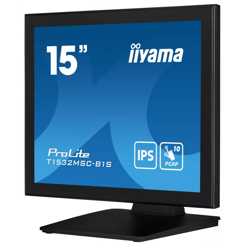 Monitor de computador iiyama ProLite T1532MSC-B1S 38,1 cm (15 polegadas) 1024 x 768 píxeis XGA LCD ecrã tátil preto