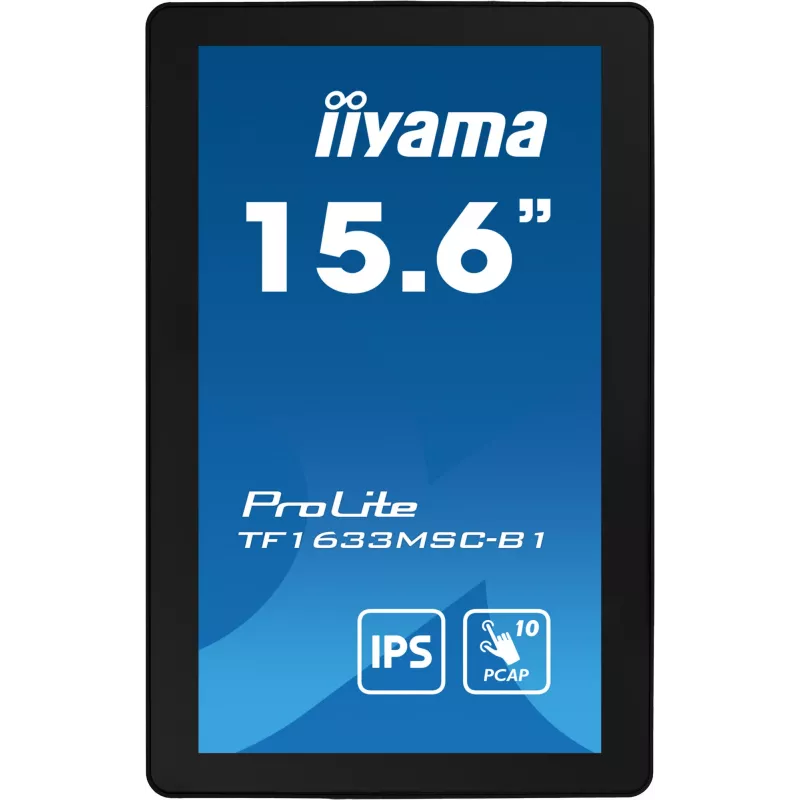 iiyama ProLite TF1633MSC-B1 Monitor de computador 39,6 cm (15,6 inch) 1920 x 1080 píxeis Full HD Touchscreen preto