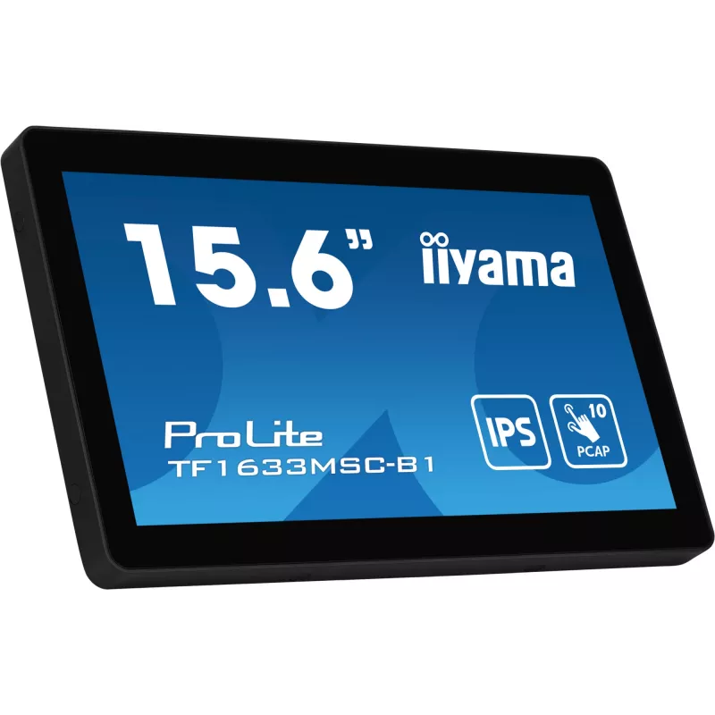 iiyama ProLite TF1633MSC-B1 Monitor de computador 39,6 cm (15,6 inch) 1920 x 1080 píxeis Full HD Touchscreen preto