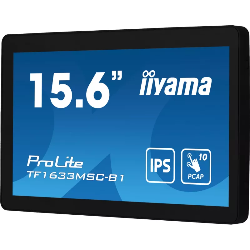 iiyama ProLite TF1633MSC-B1 Monitor de computador 39,6 cm (15,6 inch) 1920 x 1080 píxeis Full HD Touchscreen preto