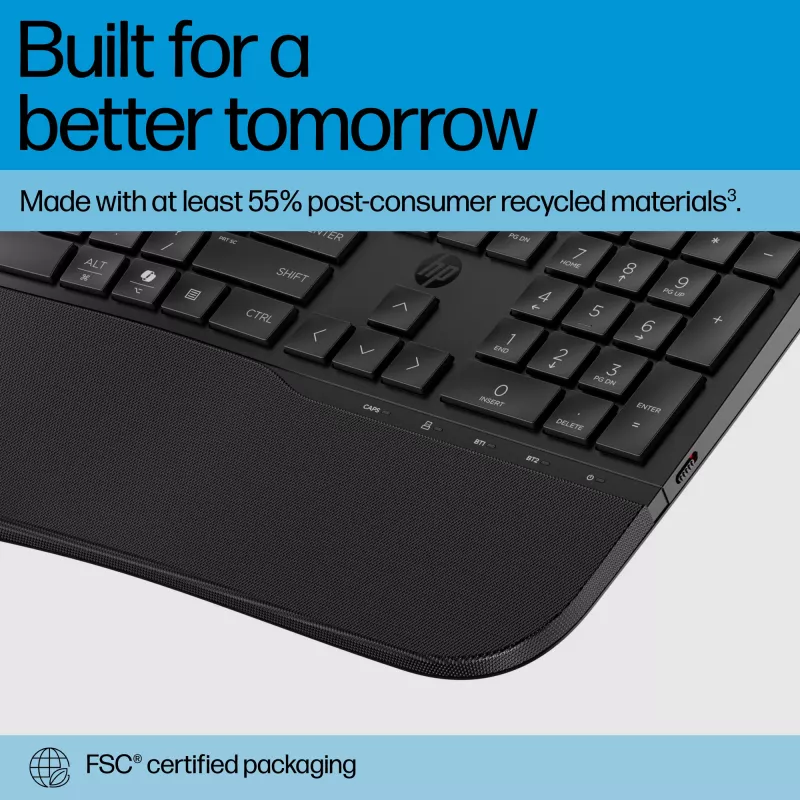 HP 685 Teclado conforto dual-mode tamanho completo sem fios Bluetooth membrana