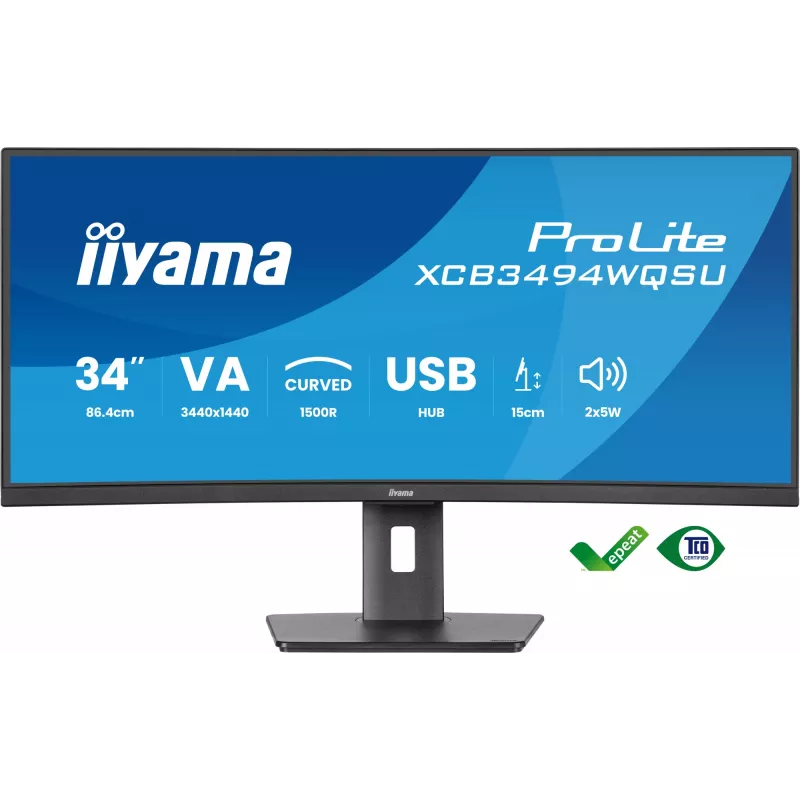 Monitor de computador iiyama ProLite XCB3494WQSU-B1 86,4 cm (34