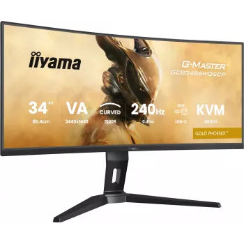 Monitor de computador iiyama G-MASTER GCB3486WQSCP-B1 86,4 cm (34 inch) 3440 x 1440 píxeis UltraWide Quad HD preto