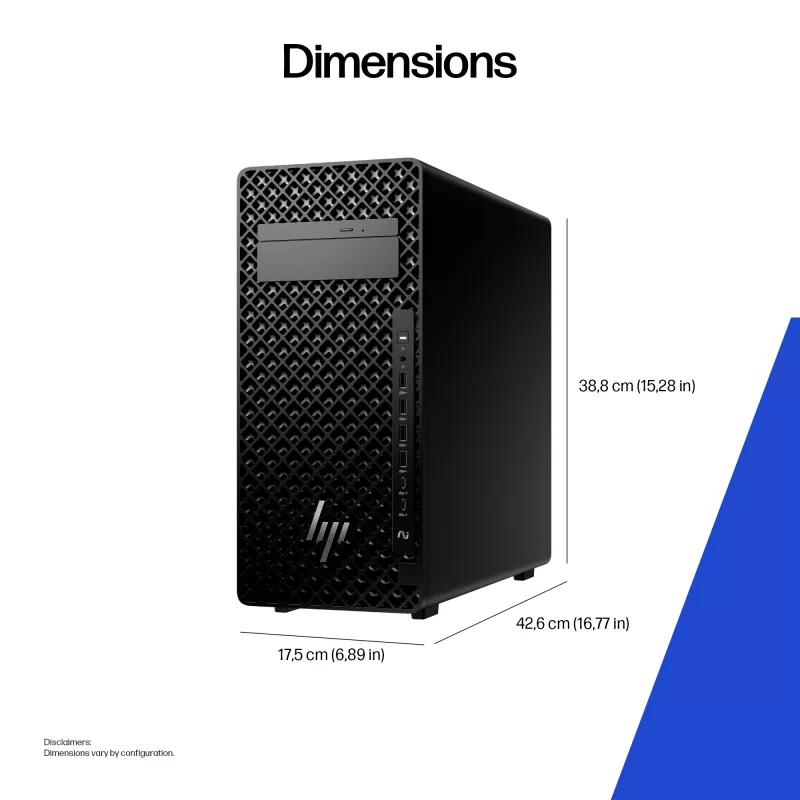 HP Z2 Tower G1i A40MDET estação de trabalho AI, Intel Core Ultra 9 285K, 32 GB RAM, 1 TB SSD, NVIDIA RTX 2000 Ada 16 GB, Wi-Fi 7, Windows 11 Pro
