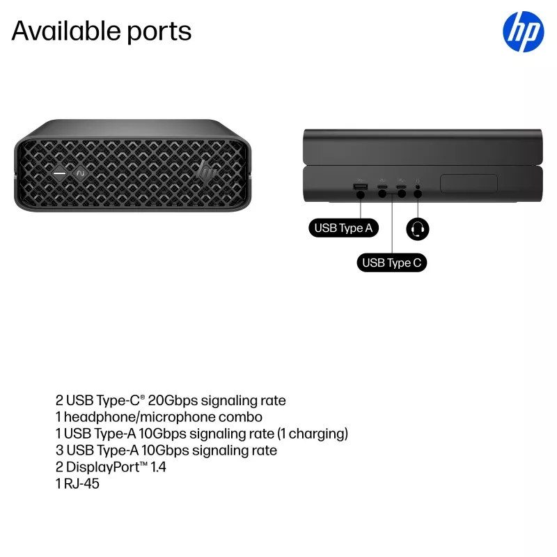 HP Z2 G1i Intel Core Ultra 5 245 16 GB DDR5-SDRAM NVIDIA RTX A400 Windows 11 Pro Mini PC Workstation Workstation de IA, PC de IA