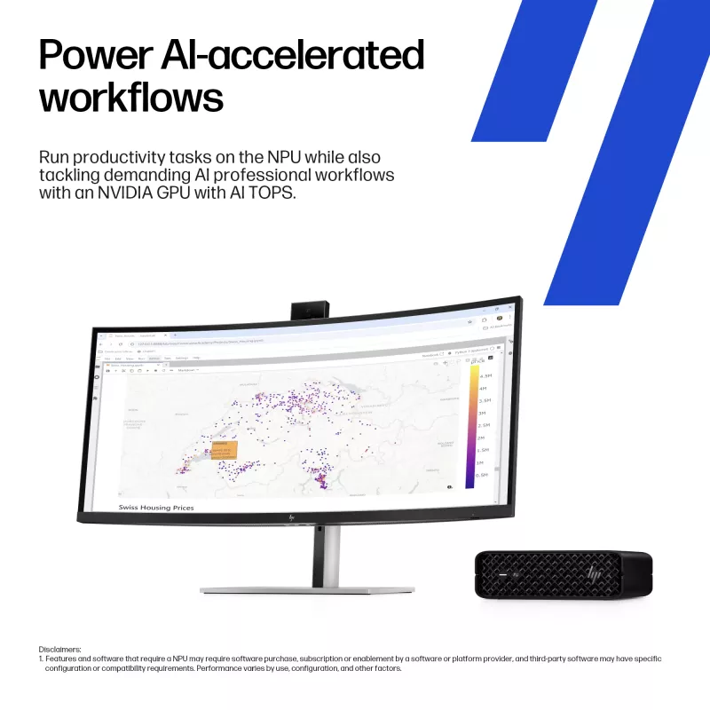 HP Z2 G1i Intel Core Ultra 7 265 32 GB DDR5-SDRAM NVIDIA RTX A400 Windows 11 Pro Mini PC Workstation Workstation de IA, PC de IA