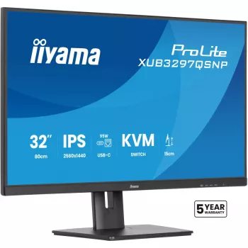 Monitor de computador iiyama ProLite XUB3297QSNP-B1 81,3 cm (32 inch) 2560 x 1440 píxeis Quad HD LED preto