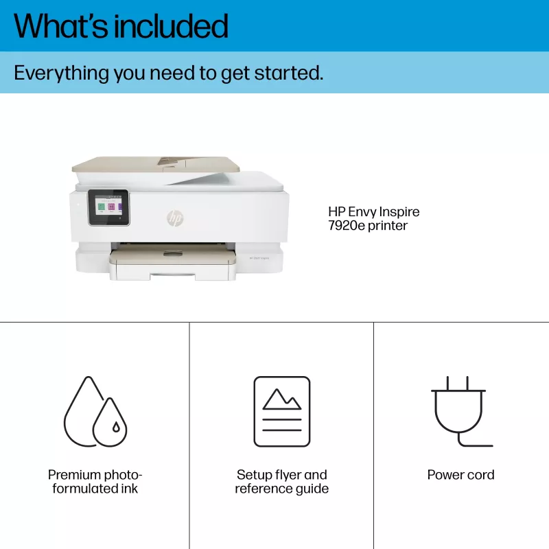 HP ENVY Inspire 7920e impressora multifunções sem fios a cores, Instant Ink; copiadora, scanner