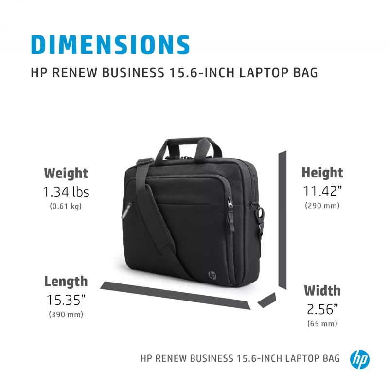 Mala para portátil HP Renew Business 15,6 polegadas, mala messenger, 39,6 cm (15,6 polegadas), 610 g
