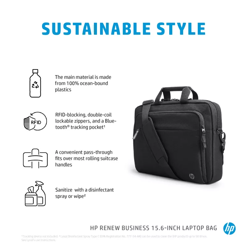 Mala para portátil HP Renew Business 15,6 polegadas, mala messenger, 39,6 cm (15,6 polegadas), 610 g