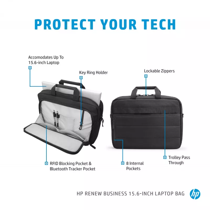 Mala para portátil HP Renew Business 15,6 polegadas, mala messenger, 39,6 cm (15,6 polegadas), 610 g