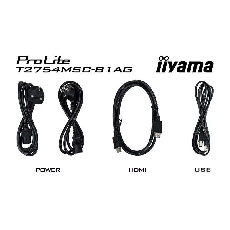 Monitor iiyama ProLite T2754MSC-B1AG 68,6 cm (27 polegadas) 1920 x 1080 píxeis Full HD LED ecrã tátil multiuser preto