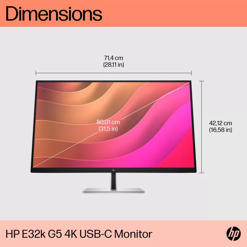 Monitor HP E32k G5 31,5 polegadas 4K Ultra HD LCD 3840 x 2160