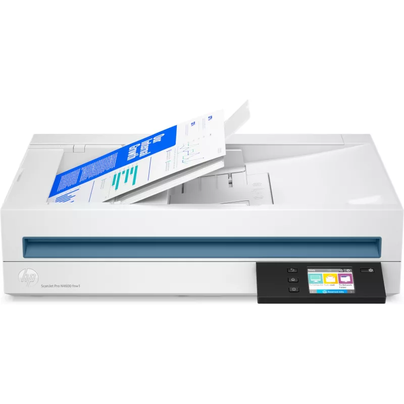 Scanner HP Scanjet Pro N4600 fnw1 de superfície plana e ADF 1200 x 1200 DPI A5 branco