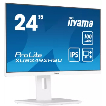 Monitor iiyama XUB2492HSU-W6 60,5 cm (23,8 polegadas) 1920 x 1080 píxeis Full HD LED branco