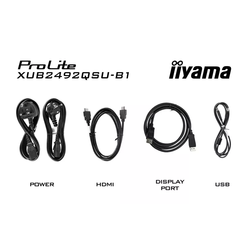 Monitor de computador iiyama ProLite XUB2492QSU-B1 60,5 cm (23,8 inch) 2560 x 1440 píxeis Quad HD LED Preto