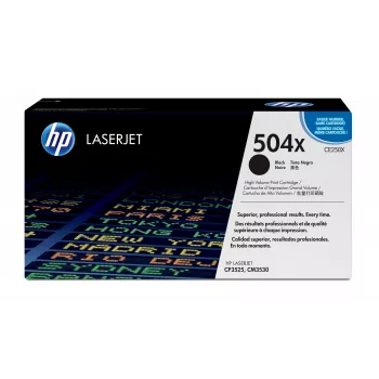 HP 504X alta capacidade preto tinteiro original LaserJet, 10500 páginas, preto, 1 unid.