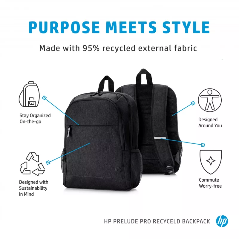 Mochila HP Prelude Pro 15,6 polegadas em material reciclado, mochila, 39,6 cm (15,6
