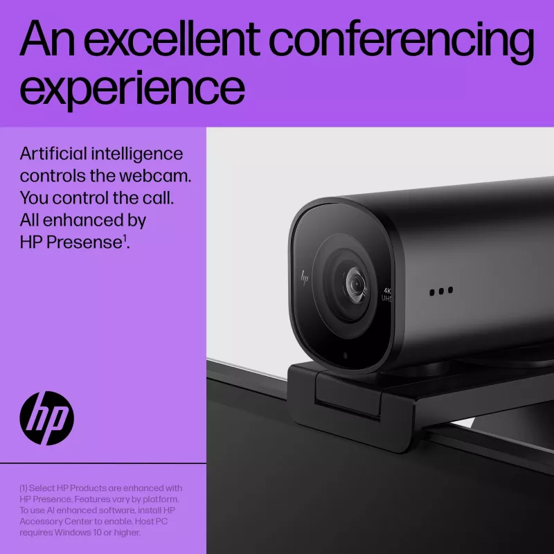 Webcam HP 325 FHD, empresarial, Windows 10, Windows 11, MacOS, 72 mm, 53,6 mm, 53,2 mm