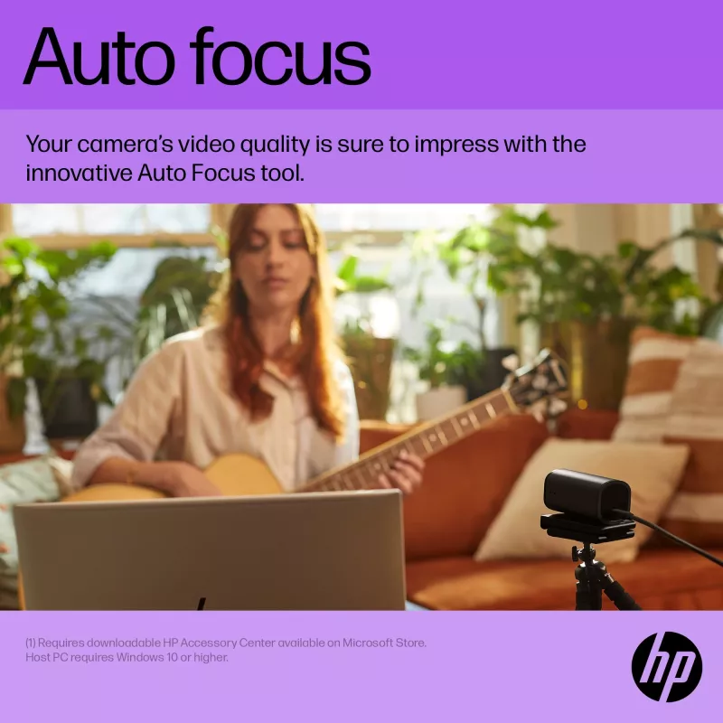 Webcam HP 325 FHD, empresarial, Windows 10, Windows 11, MacOS, 72 mm, 53,6 mm, 53,2 mm