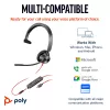 Headset HP Poly Blackwire 3315 monoaural USB-C certificado Microsoft Teams +jack 3,5 mm +adaptador USB-C/A