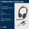 Headset HP Poly Blackwire 5220 estéreo USB-C +ficha 3,5 mm +adaptador USB-C/A (embalagem múltipla)