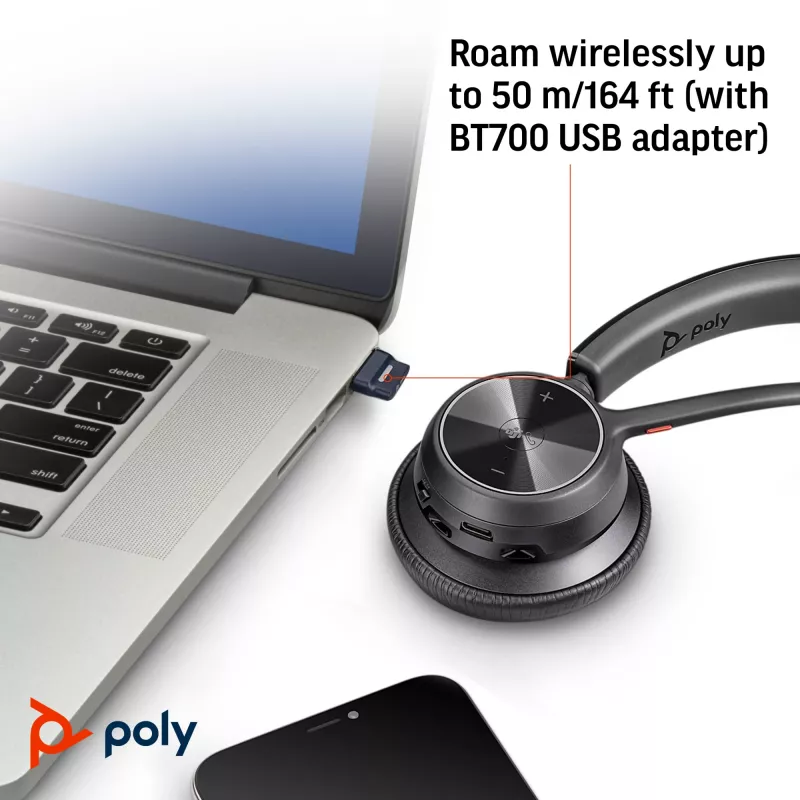 Headset HP Poly Voyager 4310 USB-C certificado Microsoft Teams +dongle BT700