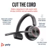 Headset HP Poly Voyager 4310 UC mono +adaptador BT700 USB-A +estação de carregamento