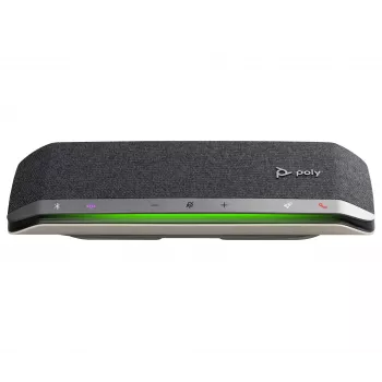 Speakerphone HP Poly Sync 40 certificado Microsoft Teams, prateado, Windows 10, Windows 11, MacOS, 30 h, RoHS, Federal Communications Commission (FCC), CE, 38 mm